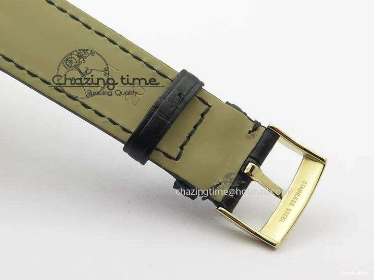 0207 De Ville MK 1:1 Best Edition YG Blue Dial On Black Leather Asian Seagull T1701 (Sec@6) Upgraded 8234